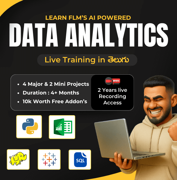 FLM AI data analytics in telugu landing page